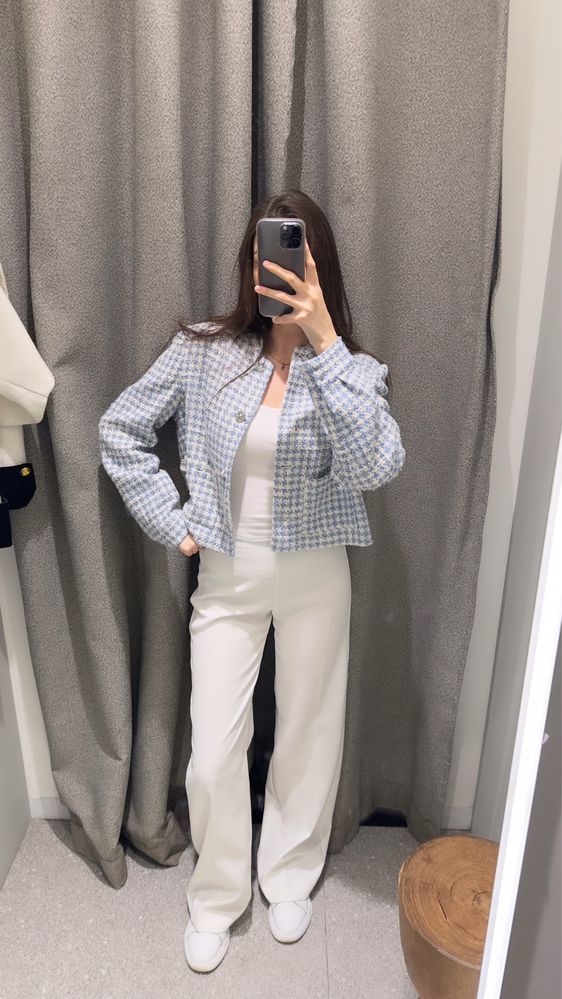 Твидовый пиджак Mango