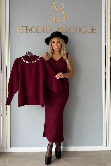 Compleu tricot cu rochita