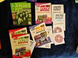 Учебници по френски Echo и A plus и граматики на CLE