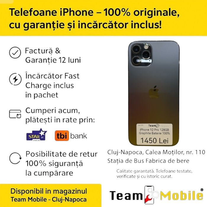 iPhone 12 Pro 128 GB Graphite Baterie 100%