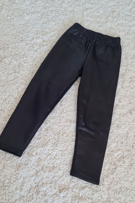 Pantaloni colanti groși negri piele fete 5 ani 110-116  GEMENE