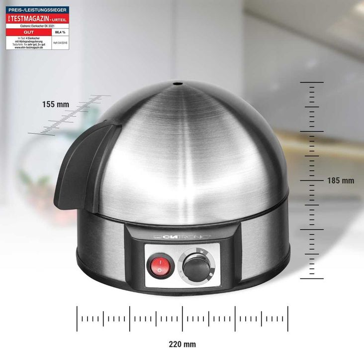 Яйцеварка Clatronic Egg Boiler,  капацитет 7 яйца, 3 програми