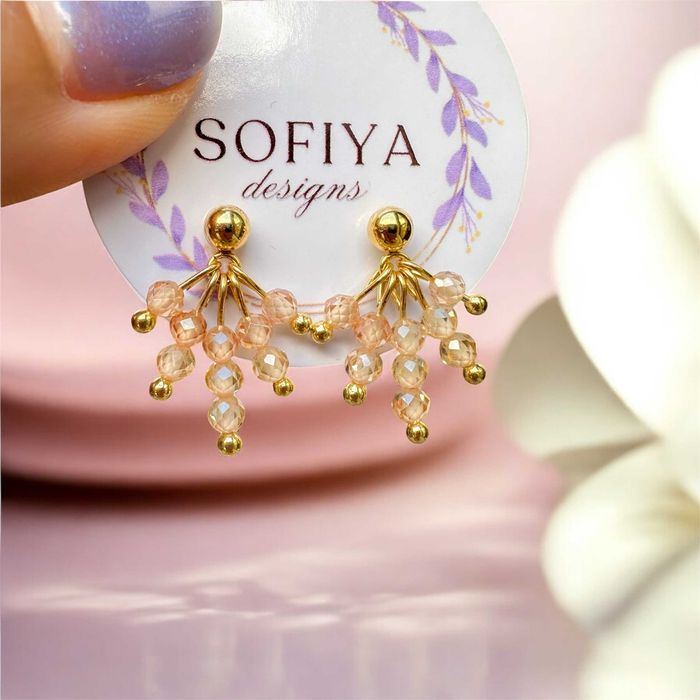 Ръчно изработени обеци от Неръждаема стомана с Цирконий (2 цвята)