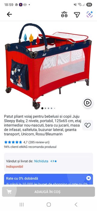 Vand patut de copil de voyage