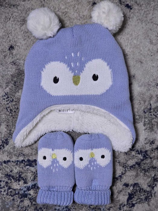 Комплект шапка и ръкавички рр 0-3м