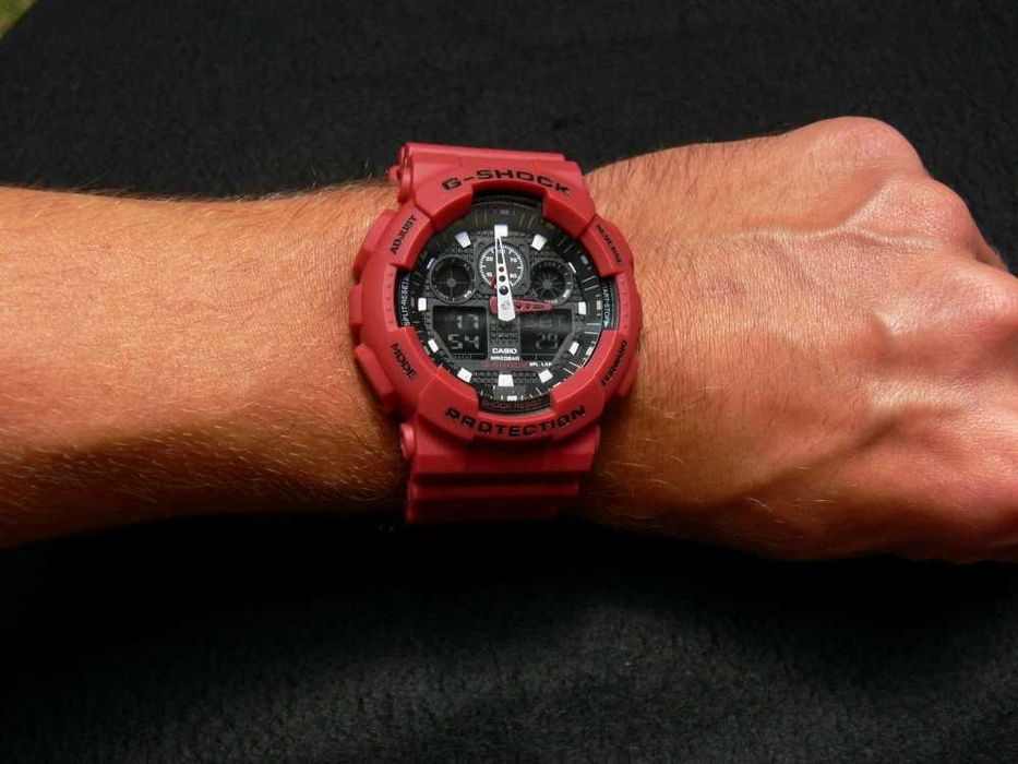 Ceas Sport CASIO G-SHOCK GA-100 RED-ROSU MAT NOU 2025 !!!