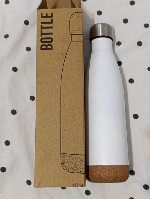 Sticlă termică/Termos alb nou, nefolosit