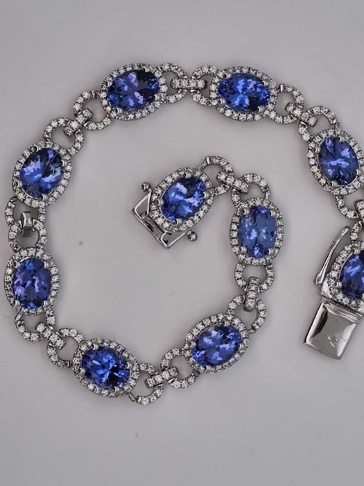 Bratara 14k diamante si tanzanite 10ct