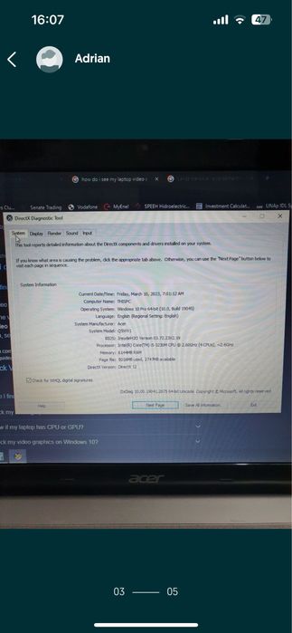 Laptop acer aspire v3-571g