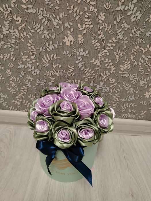 Букеты из атласных лент