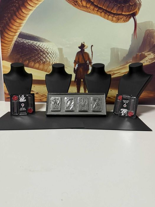 Set 4 brichete metalice – design 3D în relief
