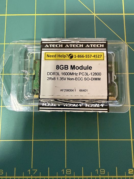 8GB RAM DDR3L 1600MHz PC3L-12800 2Rx8 1.35V Non-ECC SO-DIMM