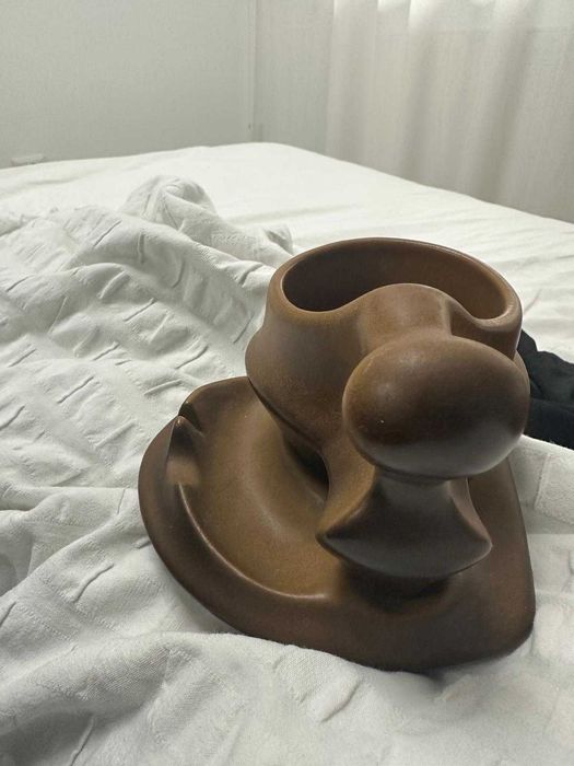 Set cesti cafea vintage cu scrumieră Faianta Sighisoara 1957