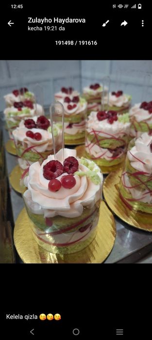 Zakazga shirinlik pishiraman damashniy toshkentda