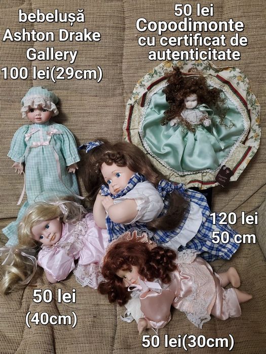 Păpuși bebeluși porțelan