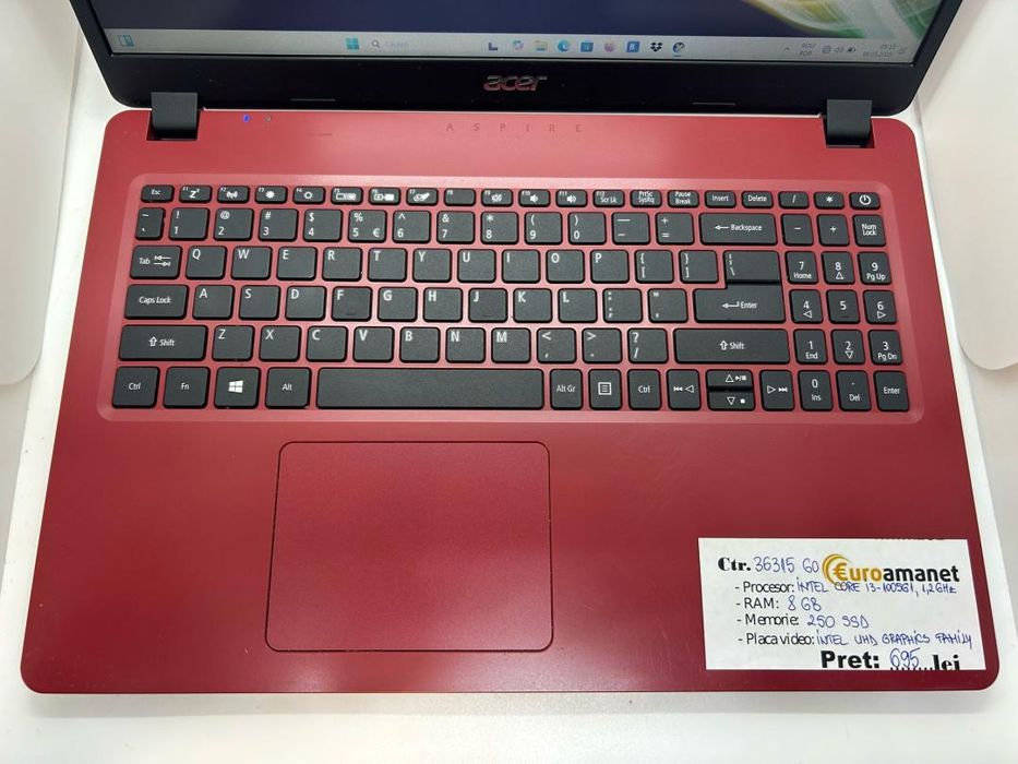 Laptop Acer Aspire 3, i3-1005G1, 15.6, Full HD, 8GB, 250GB SSD, -D-