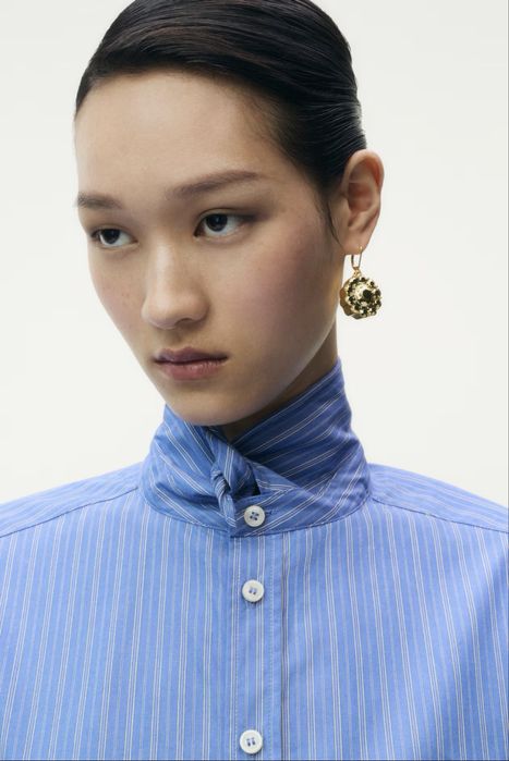 GLENN MARTENS H&M Риза от поплин с телени банели