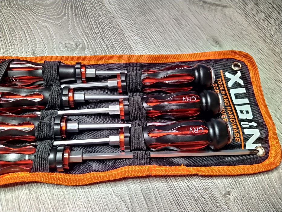 Set 7 Surubelnite Mecanice cu Husa, cu Varf Drept si Cruce