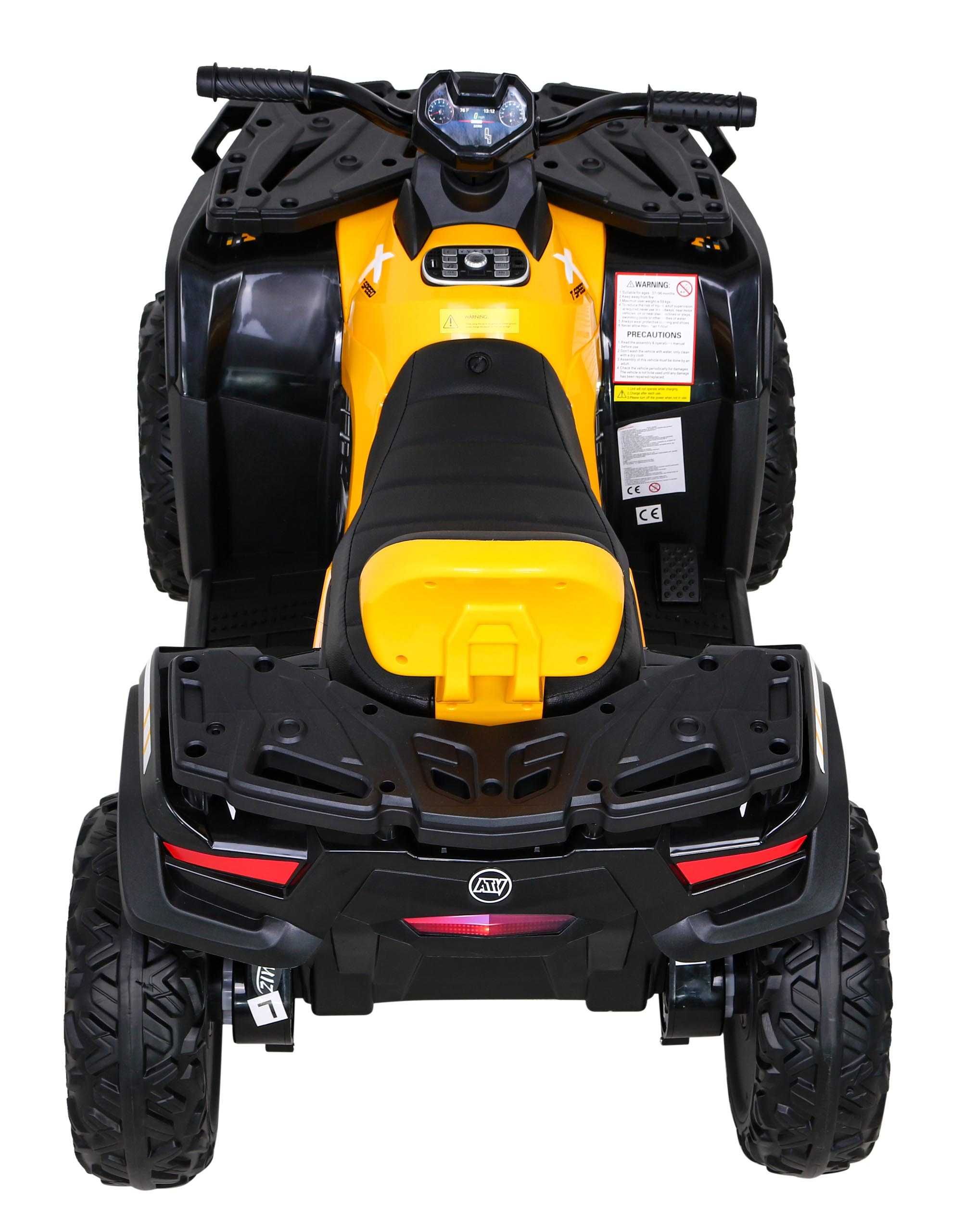 ATV electric pt copii Autokids 24V 4x4 cu cupa 3-10 ani (615) Galben