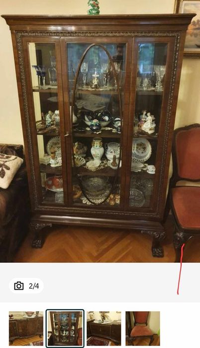 Mobila antica din lemn masiv (Lengyel, Chippendale) de sufragerie