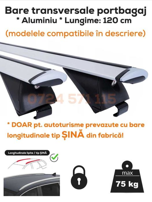 Bare transversale aluminiu universale