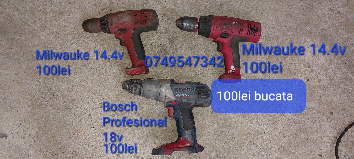 Bosch Profesional 18v Milwauke 14.4v autofiletanta