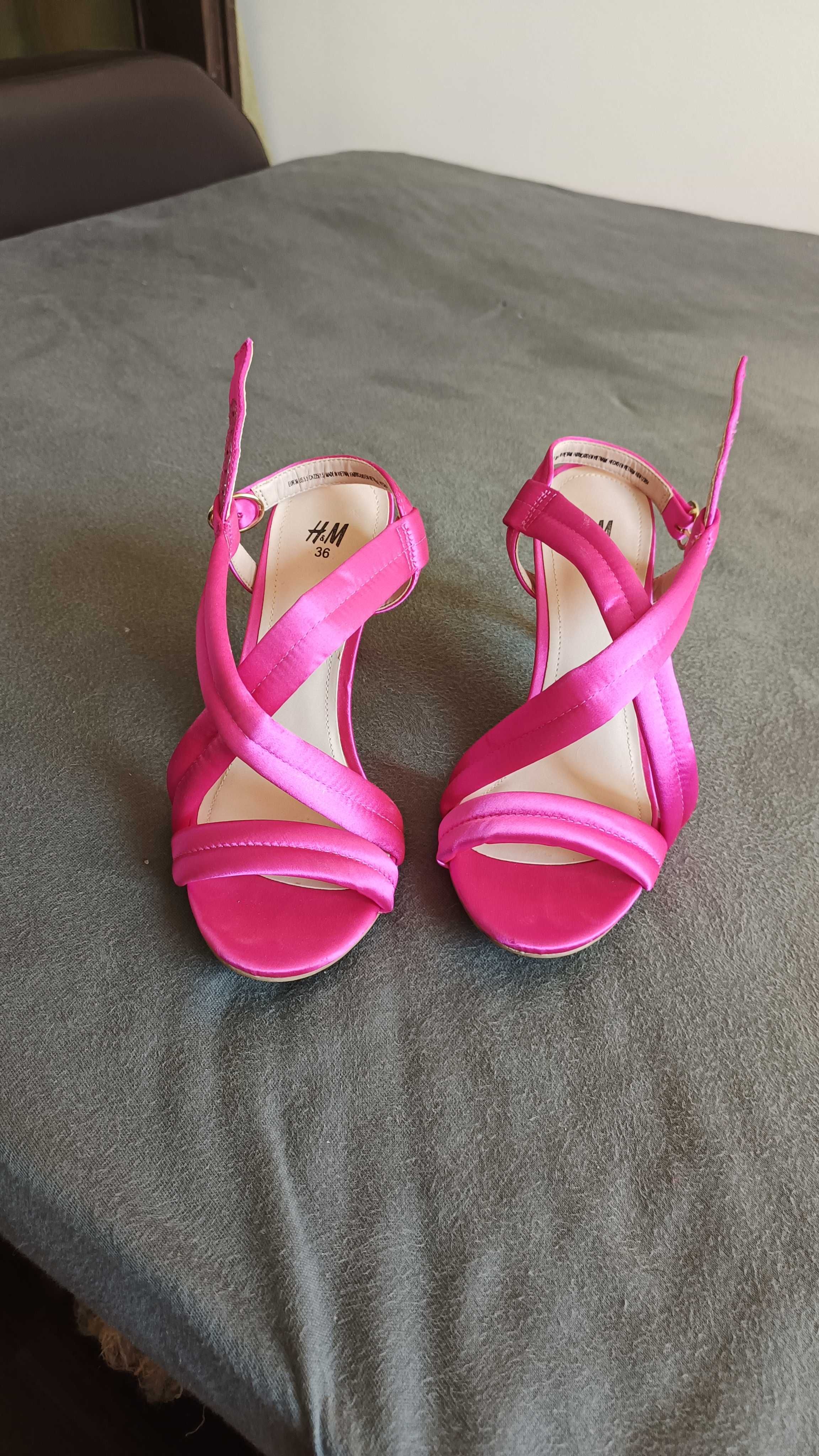 Sandale satin fuchsia H&M