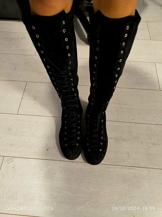 Cizme din piele naturala 100%, pana la genunchi