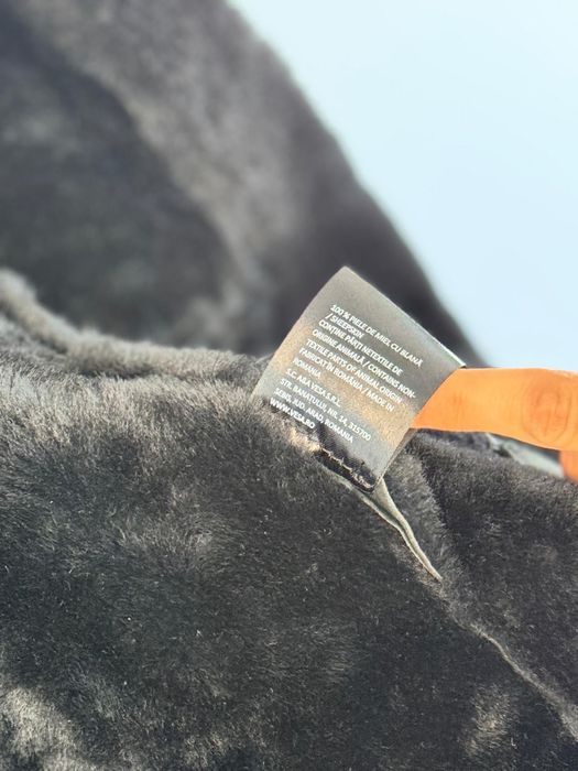 Palton din piele si blana naturala-miel