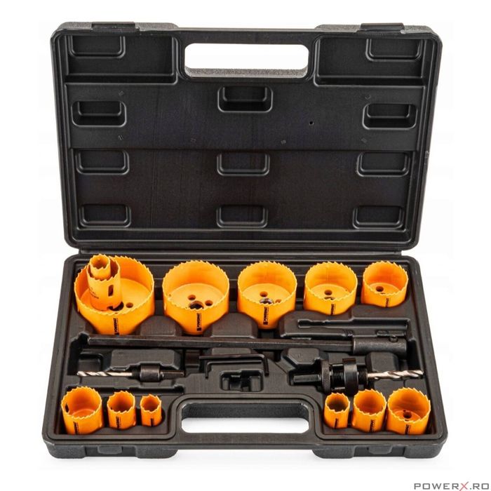 Set 17 carote, burghie pentru metal, lemn, Powermat