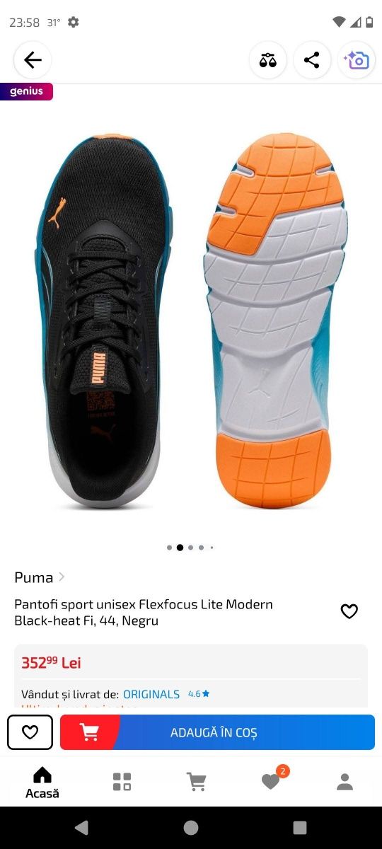 Adidași noi Puma mărime 44