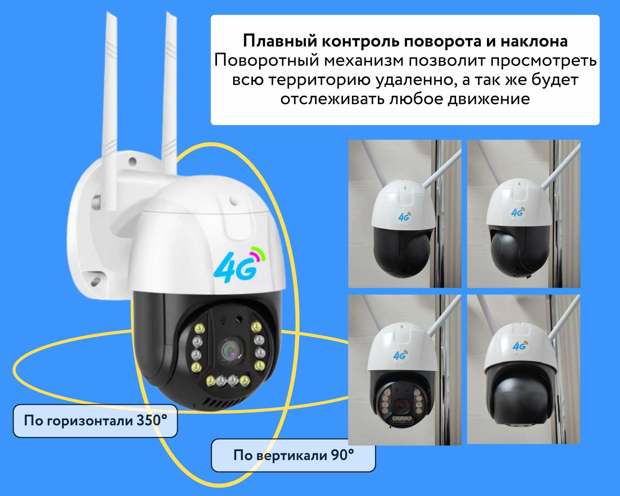 Уличная 4G камера видеонаблюдения, поворотная, ночная видения,доставка