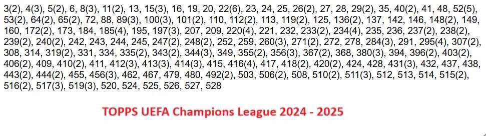 Stickere Euro 2024 Premier League 24 25 UCL 24 25 Club world cup
