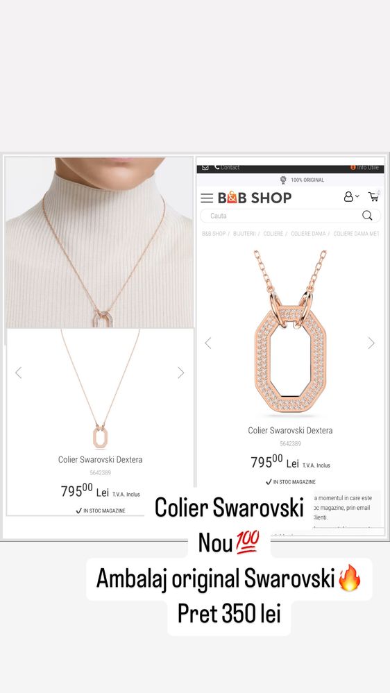 Bijuterii SWAROVSKY, noi, originale, in ambalaj original