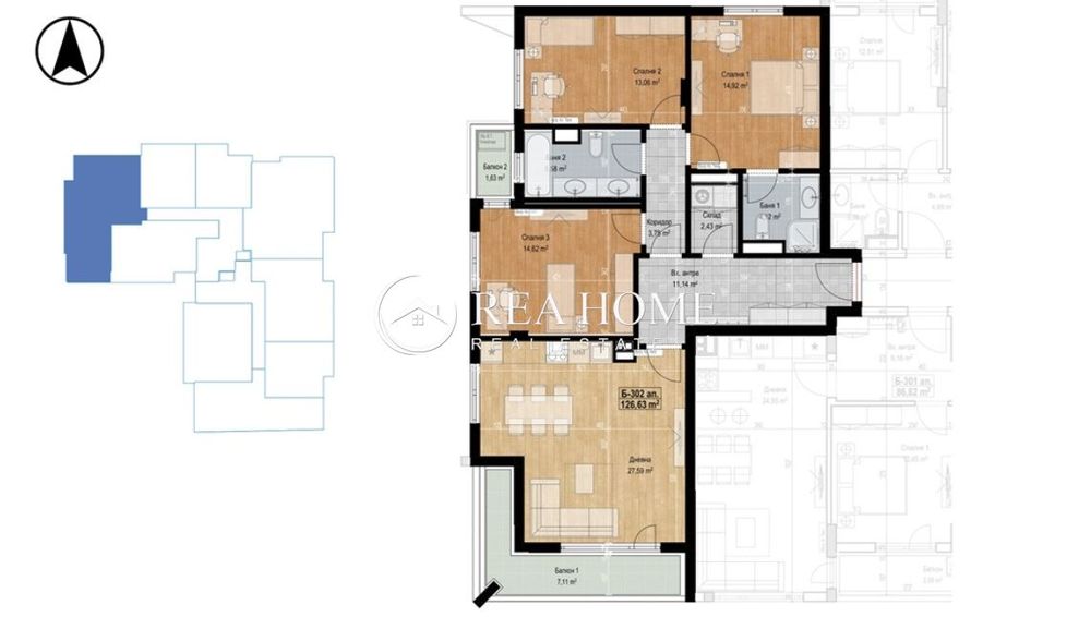 Продава се Четиристаен апартамент в София, Младост 4 - 154 кв.м за 2054 €/кв.м - Снимка #5