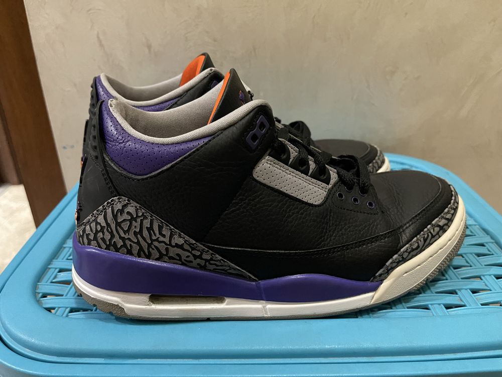 Nike Air Jordan 3 Retro Black Court Purple NBA MLB NFL Adidas Puma NHL