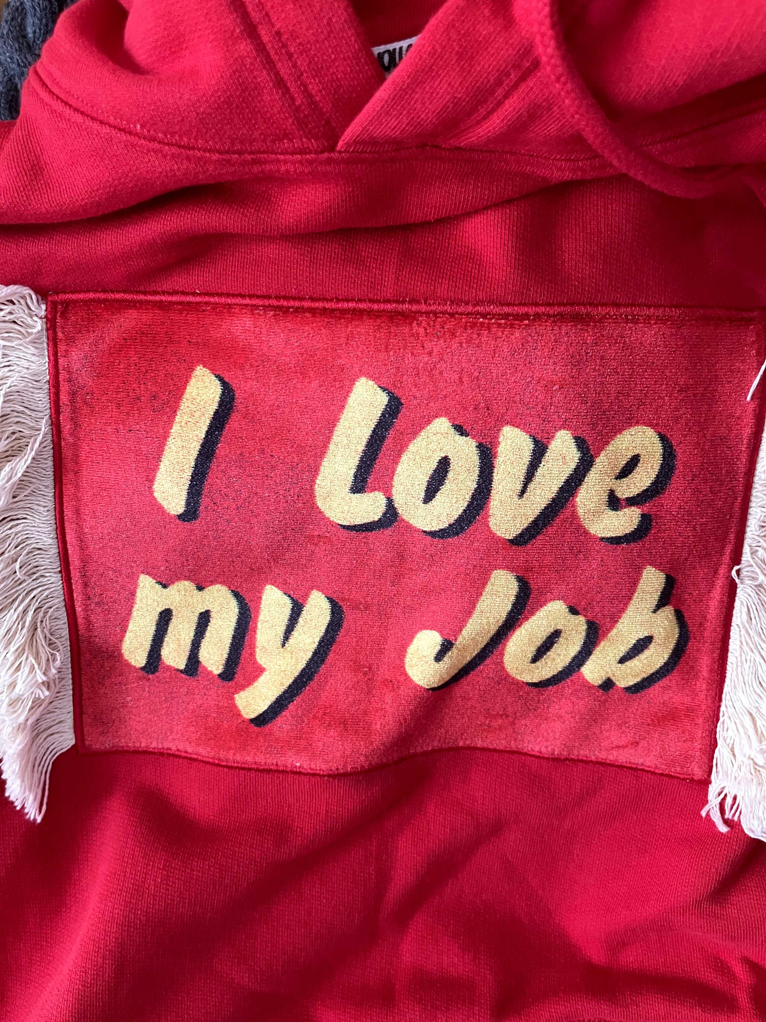 Червен суичър на луксозна марка House of Holland "I love my job" S/M