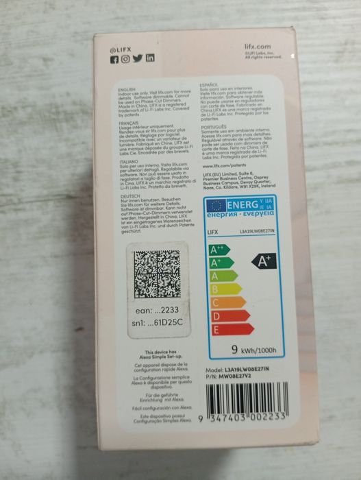 LIFX WHITE - Bec LED - E27 - 8,5 W (echivalent 60 W) - clasa F - lumin