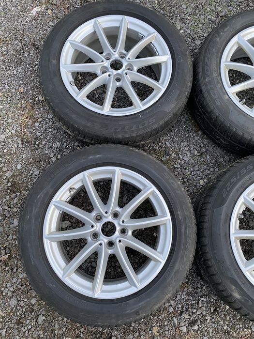 Jante aliaj 5x120 bmw x1 x3 cu anvelope de iarna 225 55 17