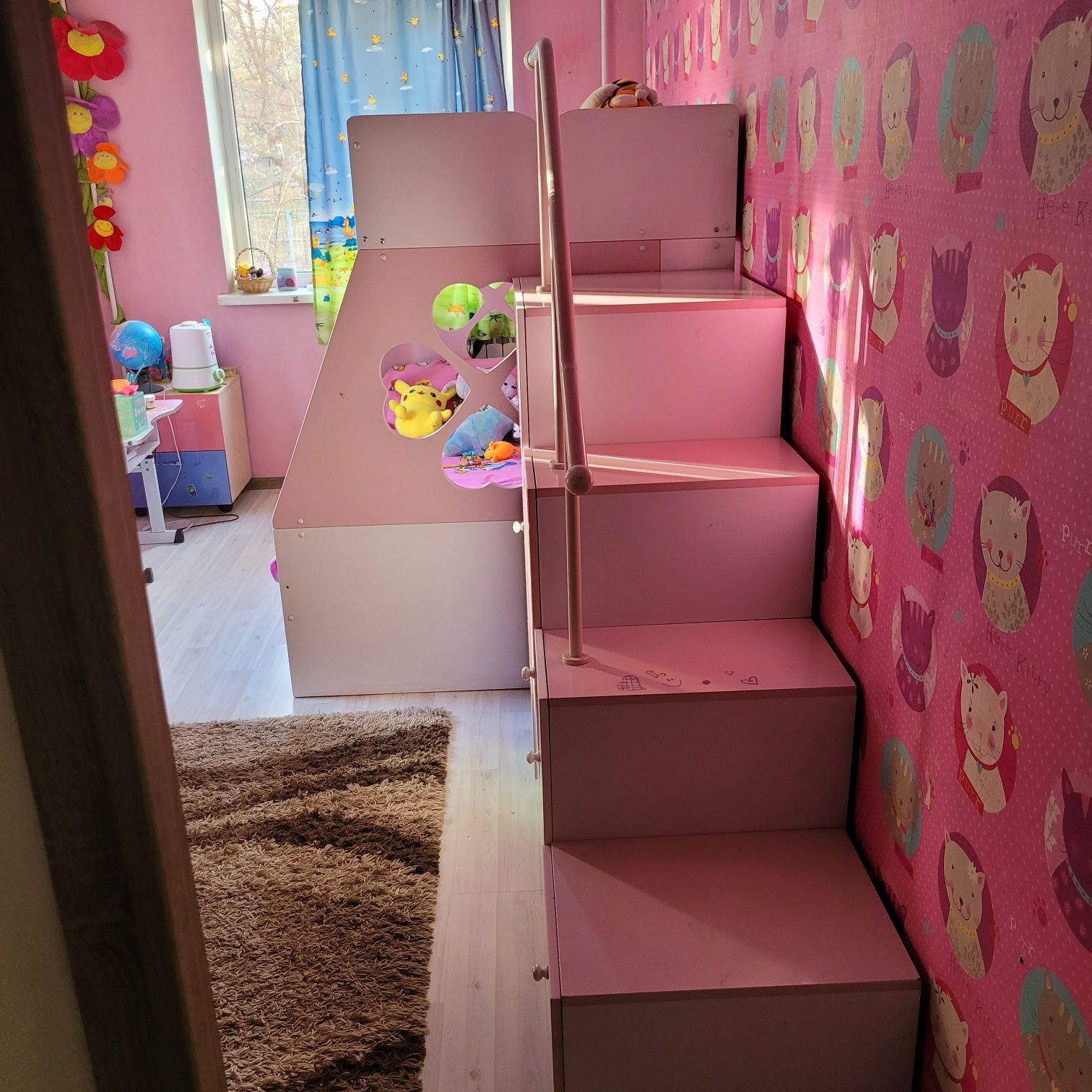 Кровать/ чердак Hello Kitty  двухярусная