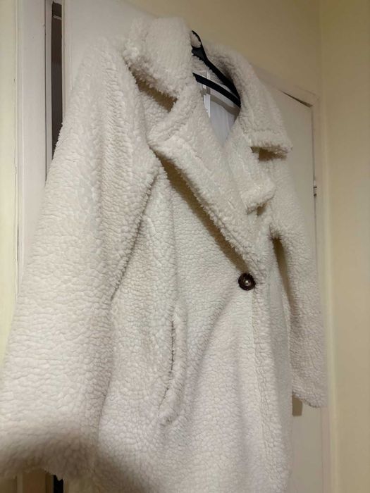 дамско  палто teddy bear- бяло