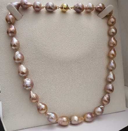 colier unicat perle naturale edison kasumi 11-15mm si aur 14k