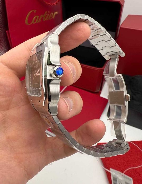 cartier santos 100 silver green