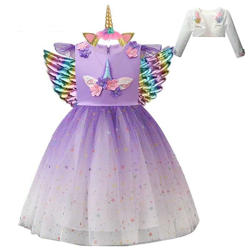 Rochie/Rochita unicorn+ aripi +bentita petreceri tematice /aniversari