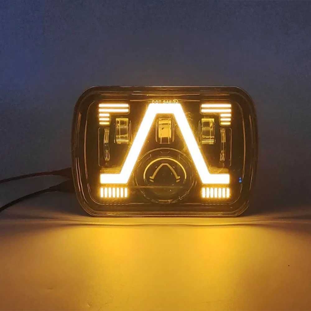 LED халоген фар 5x7", 45 W, 12-24V, къси/дълги с DRL дневни светлини