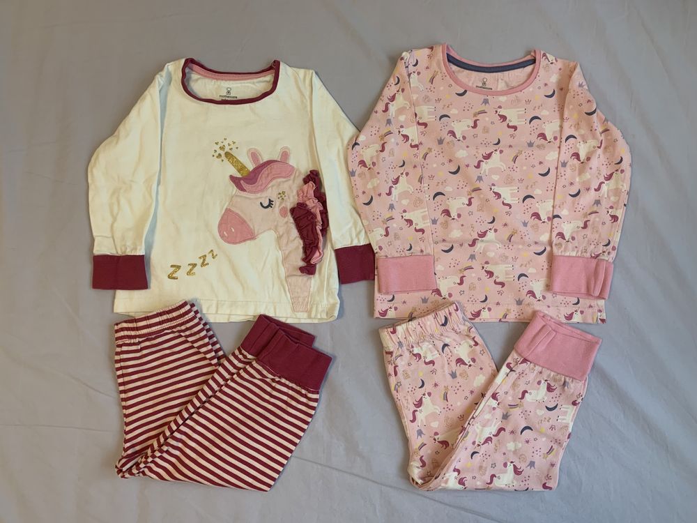 Set 2 pijamale fete, Mothercare, model unicorn, 18-24 luni, 92 cm