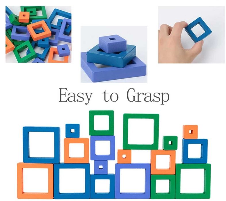 Намалена цена ! Дървена игра с дървени блокове и звънец Thinking Box