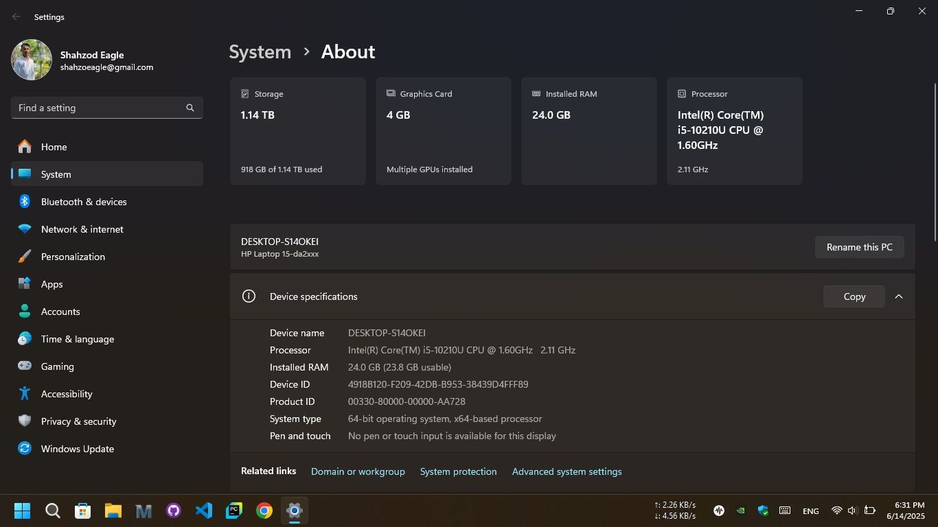 HP Laptop 15da 289 nia