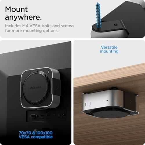 Нова Стойка с въздушен филтър за Mac mini M4 / M4 Pro 2024 Spigen