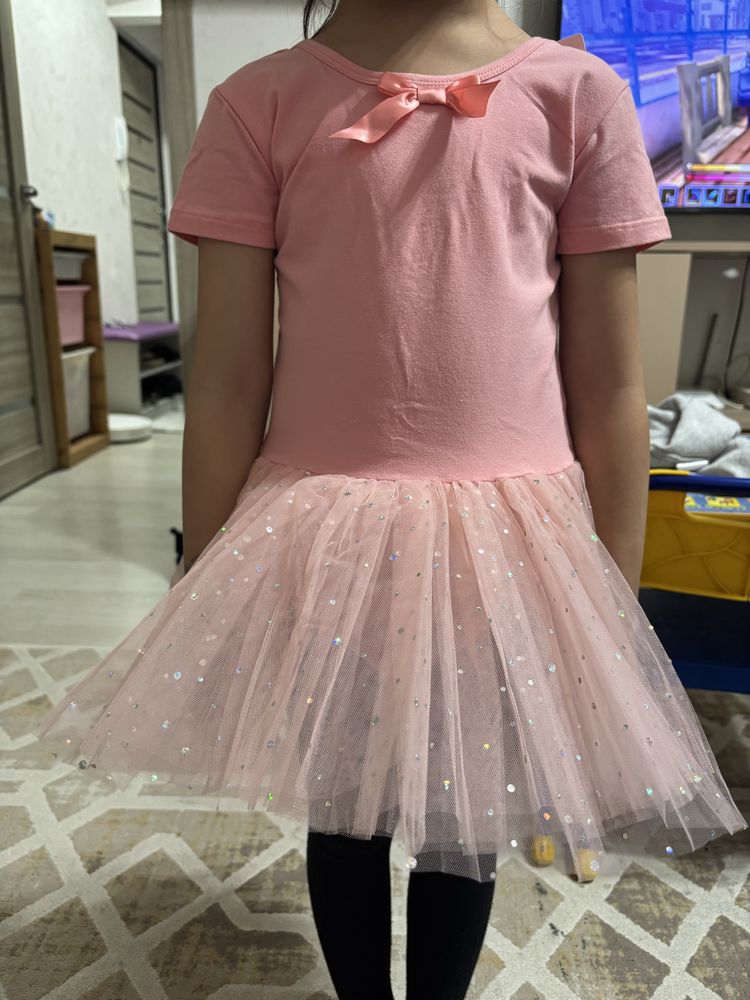 Купальник для танцев розовый 5-6лет